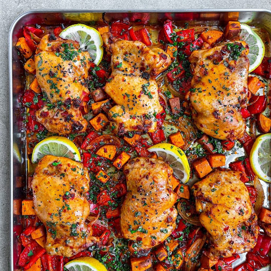 Smoky Chicken and Chorizo Tray Bake - Zena's Kitchen