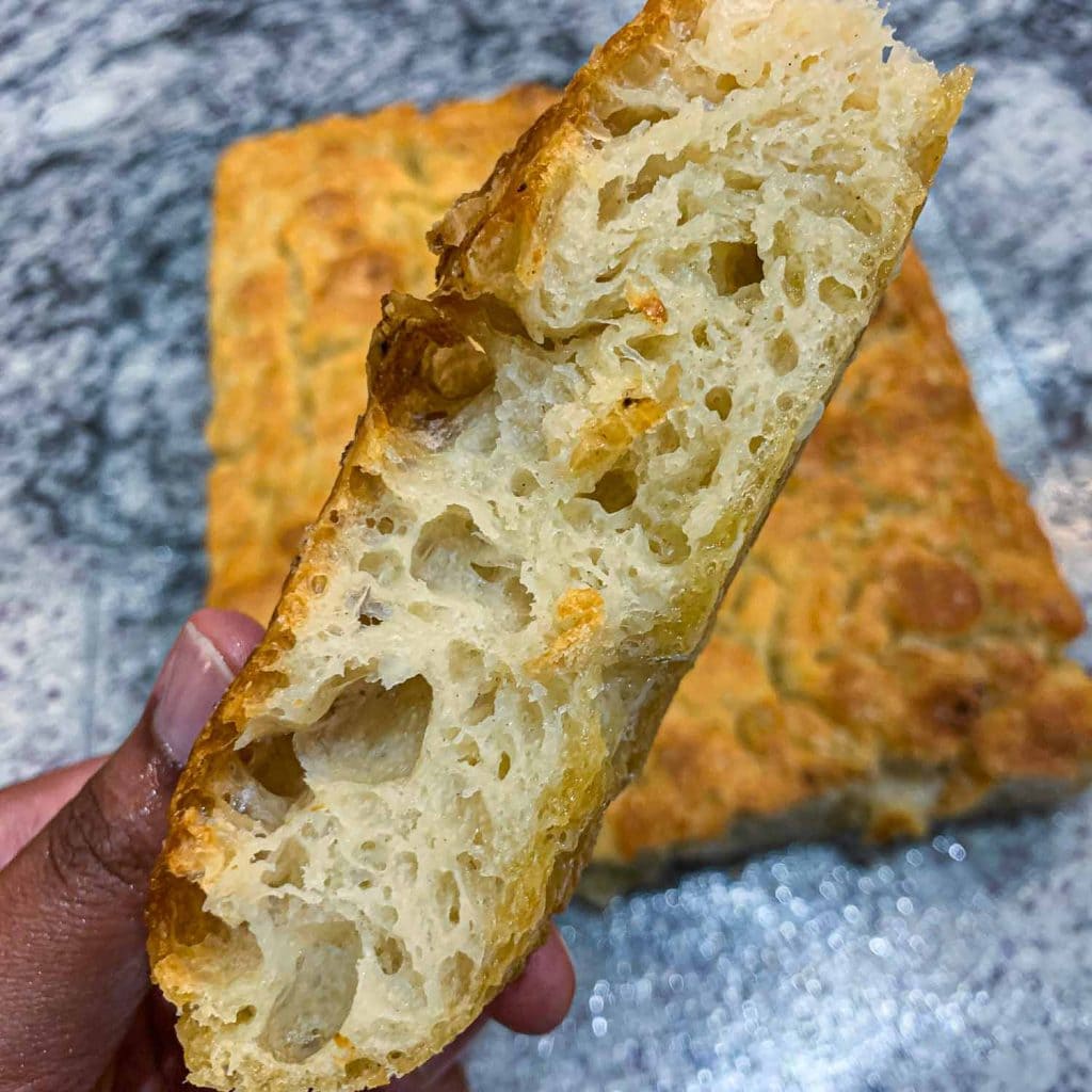 A close-up of the crumb.