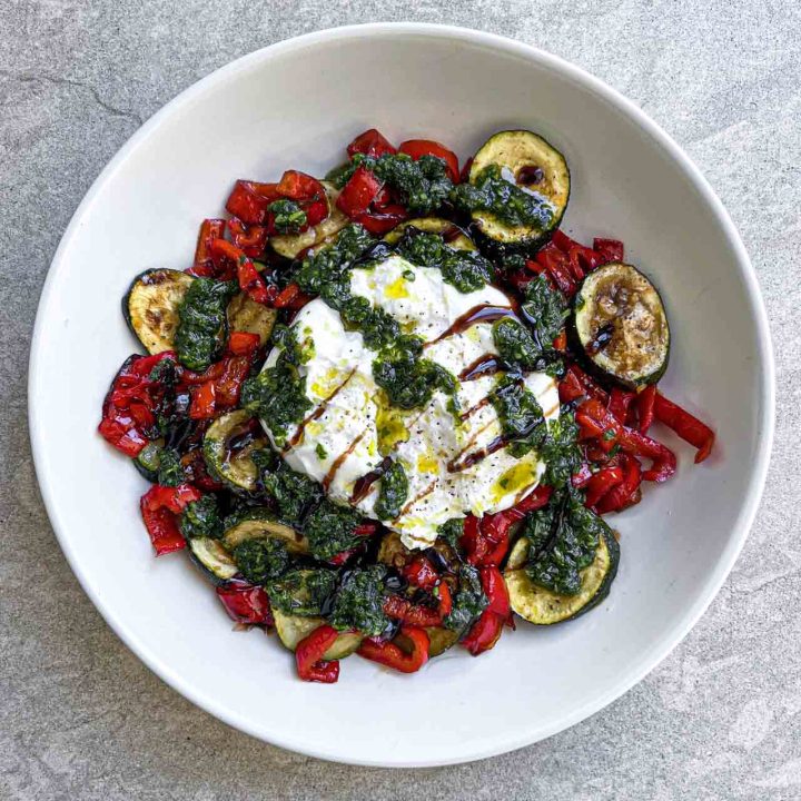 Balsamic Roasted Veg with Burrata