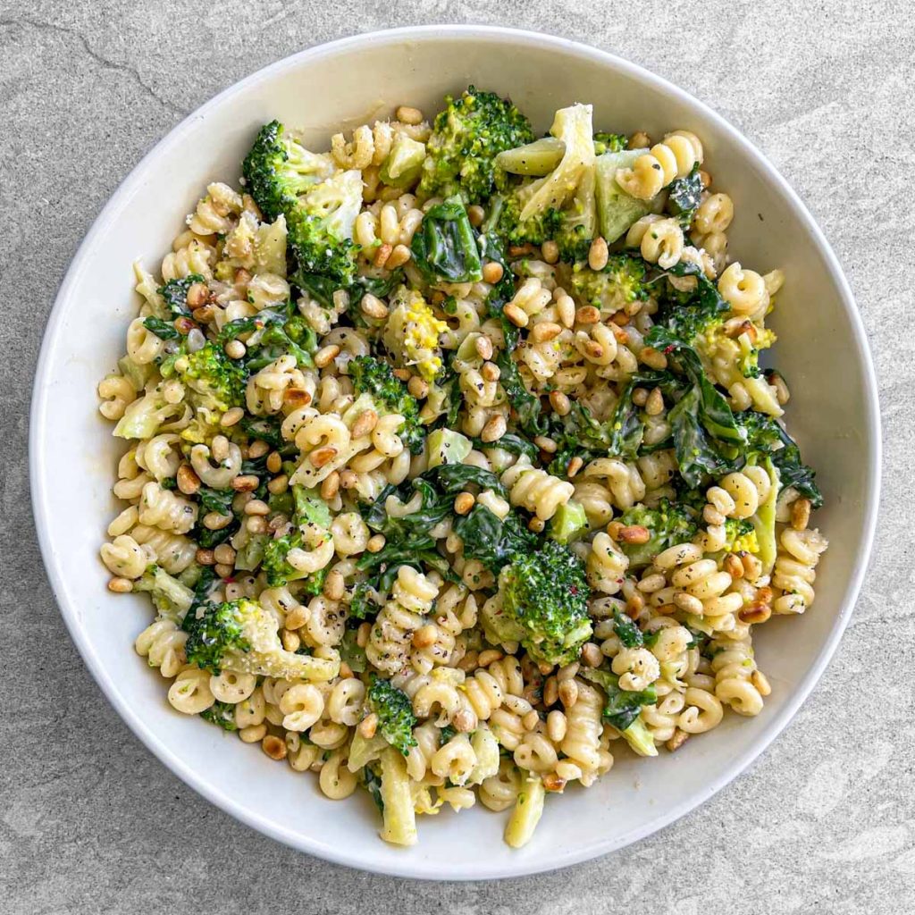 Broccoli and Kale Caesar Pasta Salad Zena's Kitchen