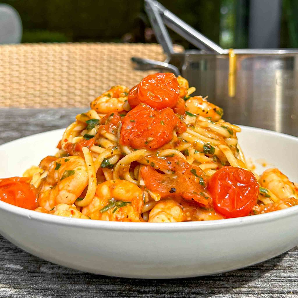 Spicy Tomato and Prawn Pasta