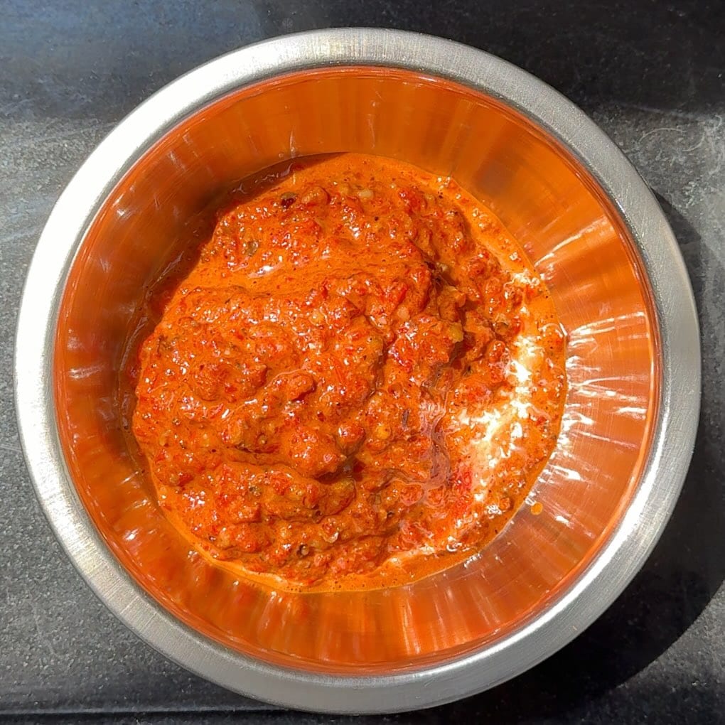This cheat's muhammara contains no bread, keeping it gluten-free.