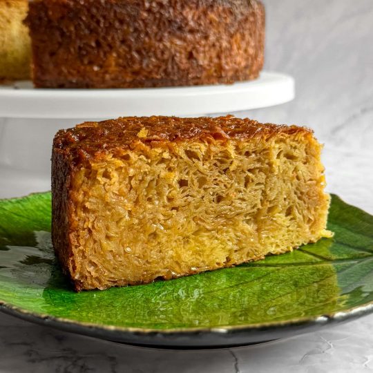 A slice of Earl Grey Portokalopita.