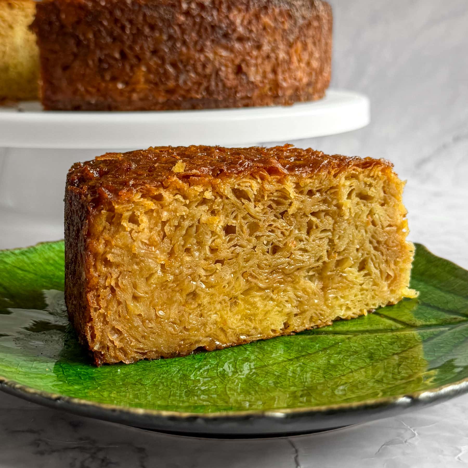 A slice of Earl Grey Portokalopita.