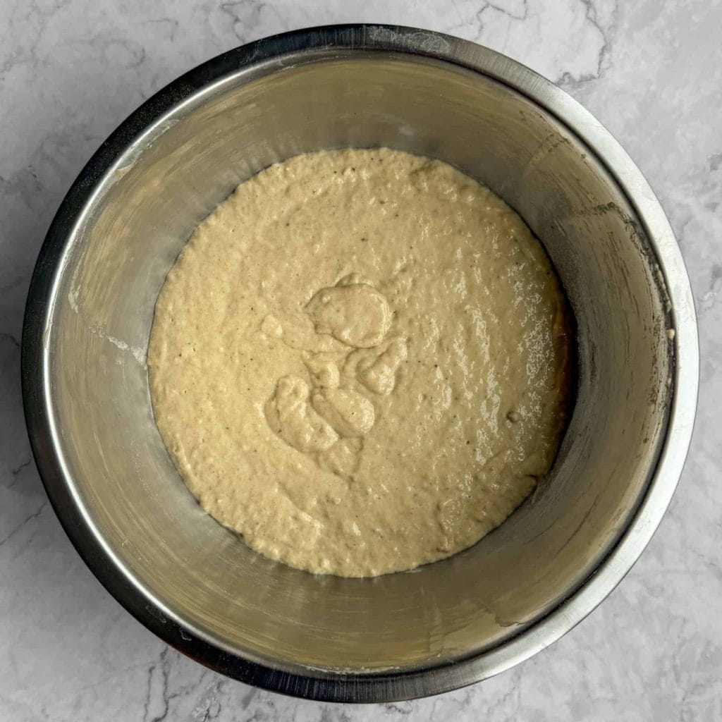 Plantain puff puff batter before proving