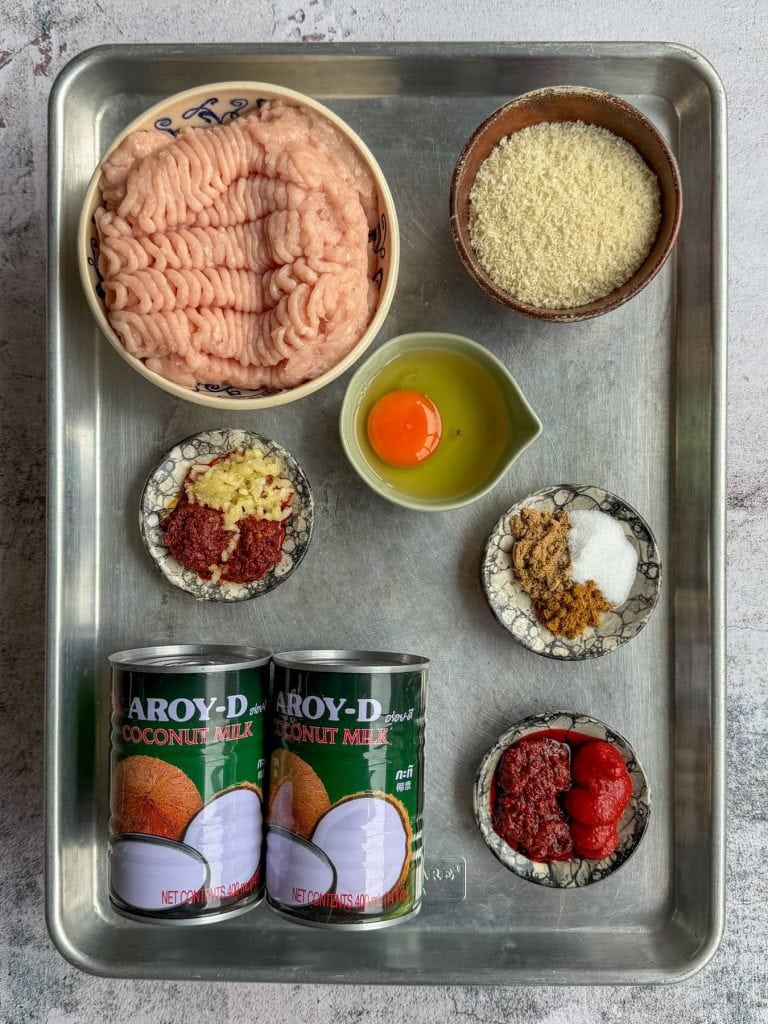Ingredients on a silver tray